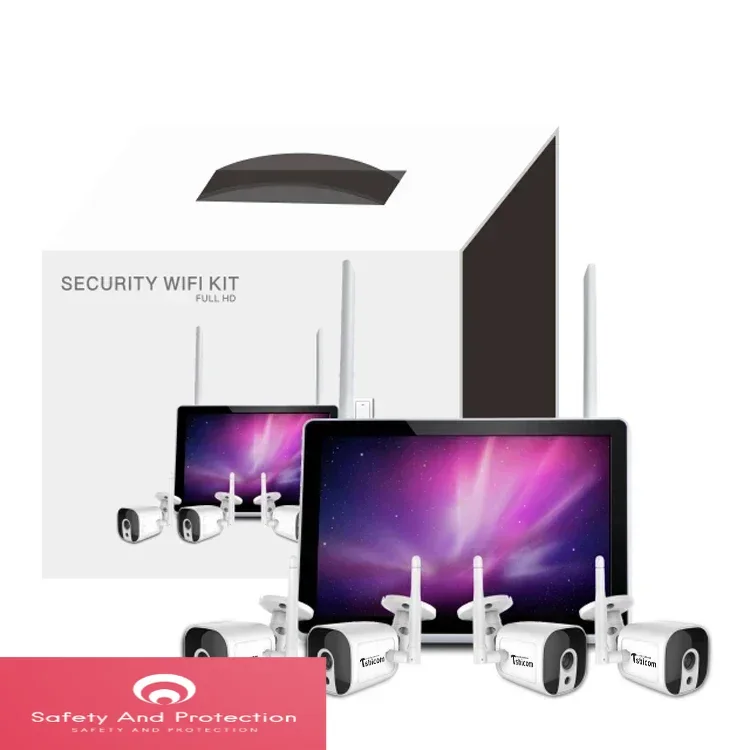 Home Security Wireless Cameras - Kit NVR Wi-Fi Inteligente TUYA 4CH