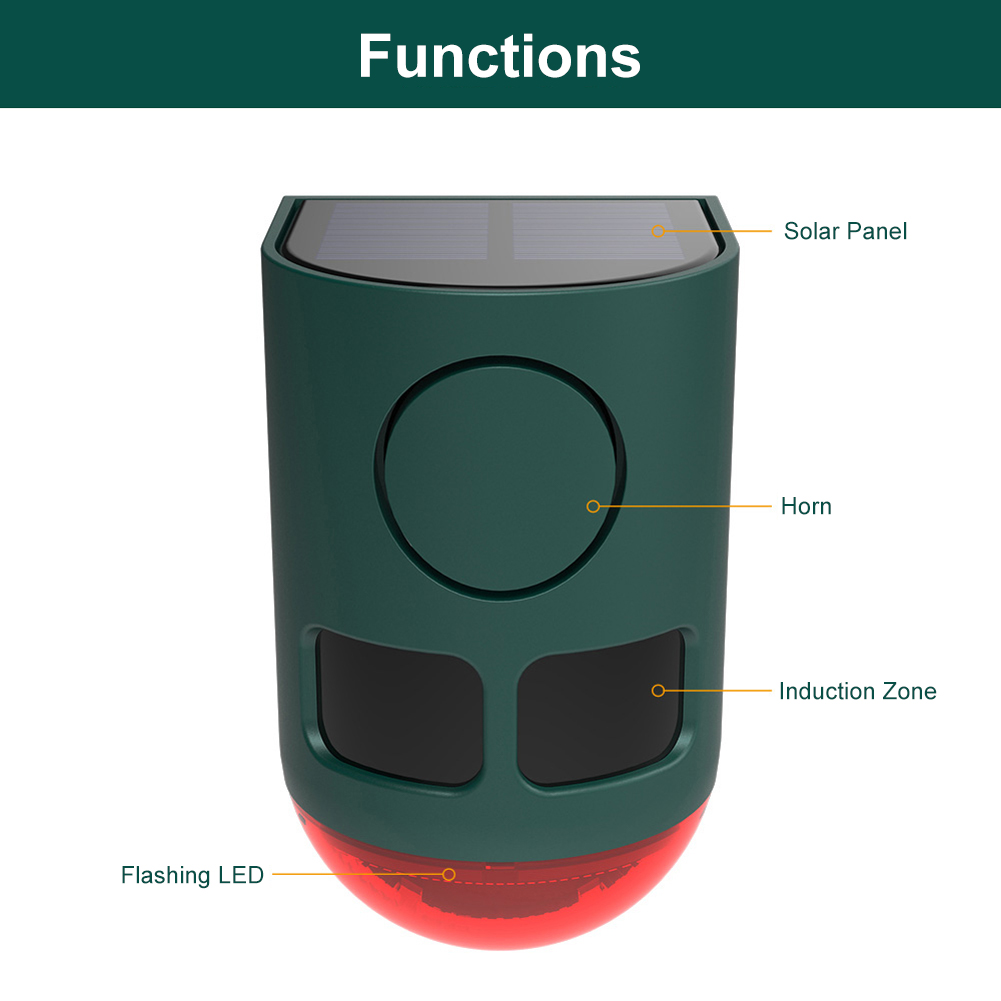 Home Security Lights Outdoors - Alarme Solar Externo com Sensor de