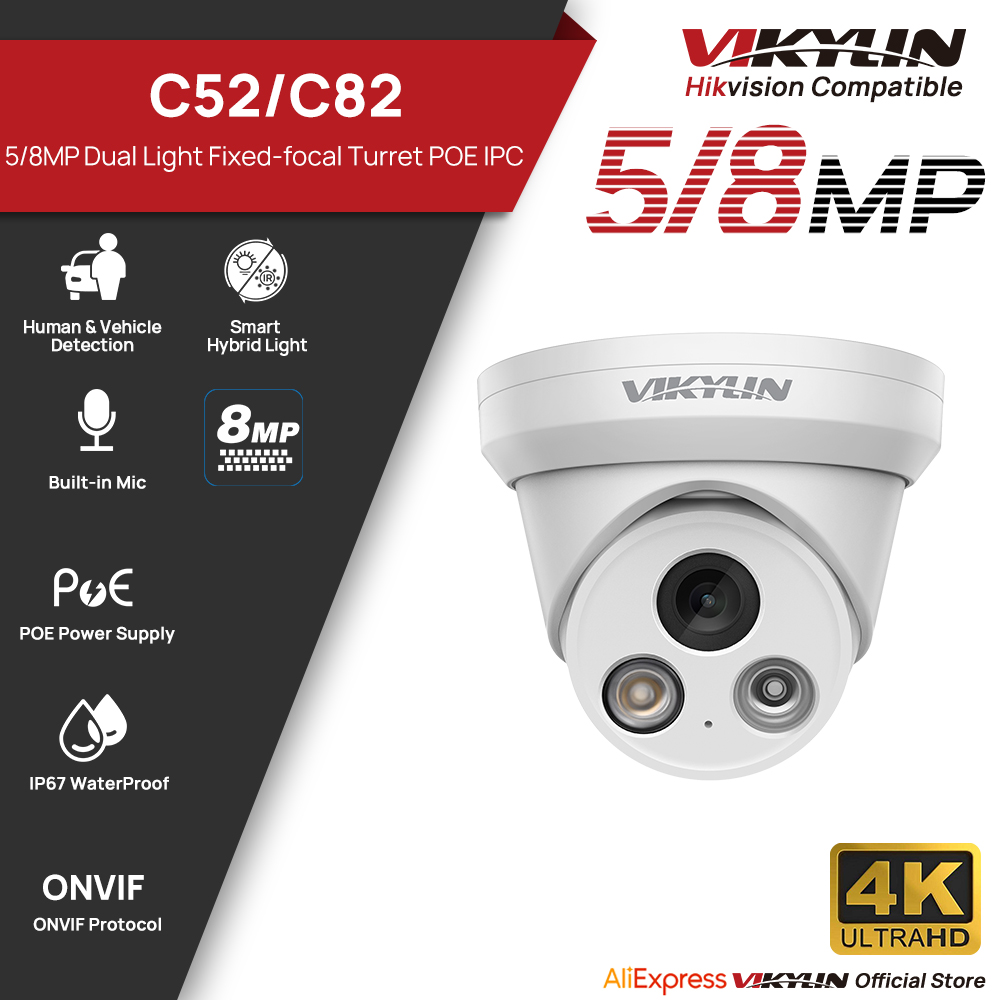 Câmera IP VIKYLIN 5/8MP 4K com - Home Security Lights Outdoors avaliação e preço