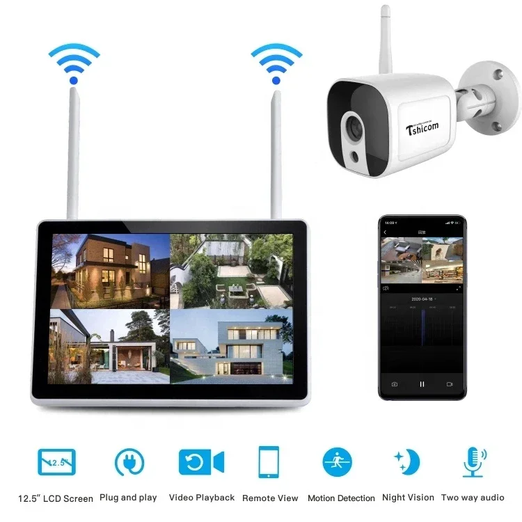 Kit NVR Wi-Fi Inteligente TUYA - Home Security Wireless Cameras avaliação e preço