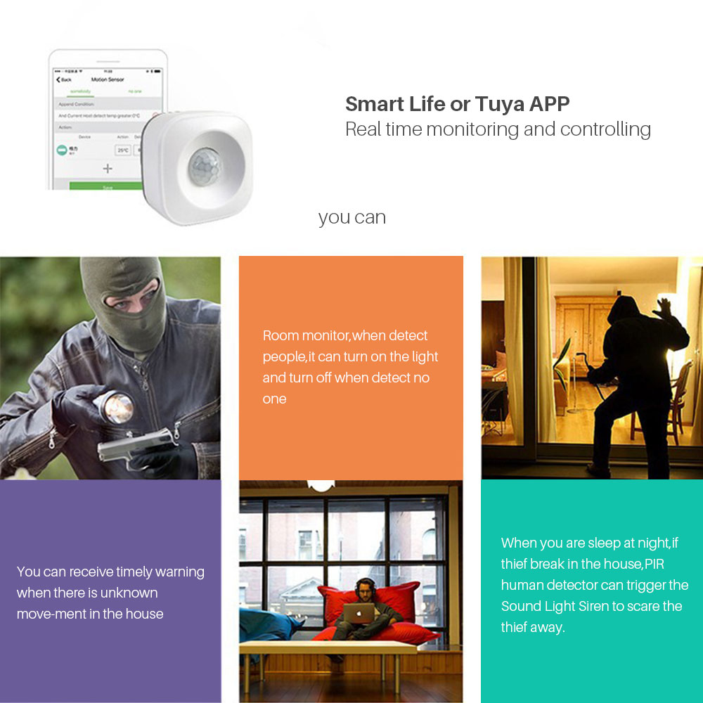 Tuya Smart WiFi Sensor de Movi - Home Security Alarm System avaliação e preço