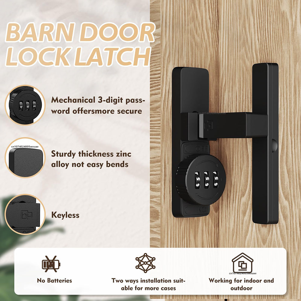 Fechadura de porta de celeiro  - Home Security Door avaliação e preço